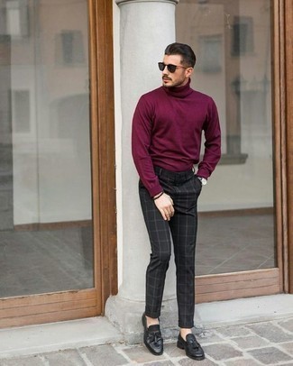 Hellvioletten Rollkragenpullover kombinieren – 42 Herren Outfits