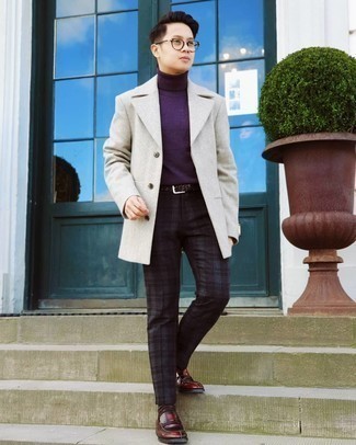 Hellvioletten Rollkragenpullover kombinieren – 42 Herren Outfits