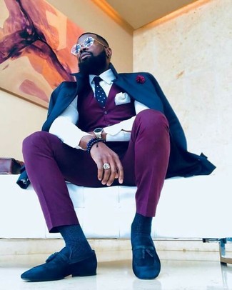 Welche Businesshemden mit hellvioletter Weste zu tragen – 11 Herren Outfits