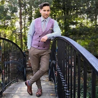 Welche Businesshemden mit hellvioletter Weste zu tragen – 11 Herren Outfits