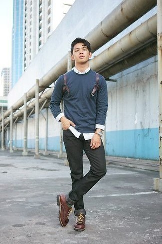 Wie Langarmhemd mit Langarmshirt zu kombinieren – 117 Herren Outfits