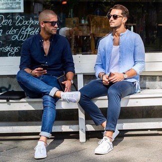Wie Langarmhemd mit Trägershirts zu kombinieren – 182 Herren Outfits