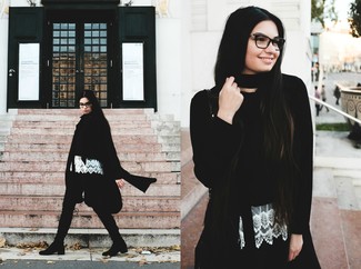schwarzer kurzer Pullover von Susana Monaco
