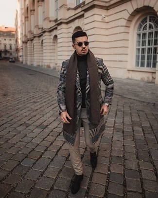 dunkelgrauer Mantel mit Schottenmuster von Gucci