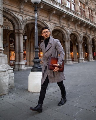dunkelrote Leder Clutch Handtasche von Dolce & Gabbana