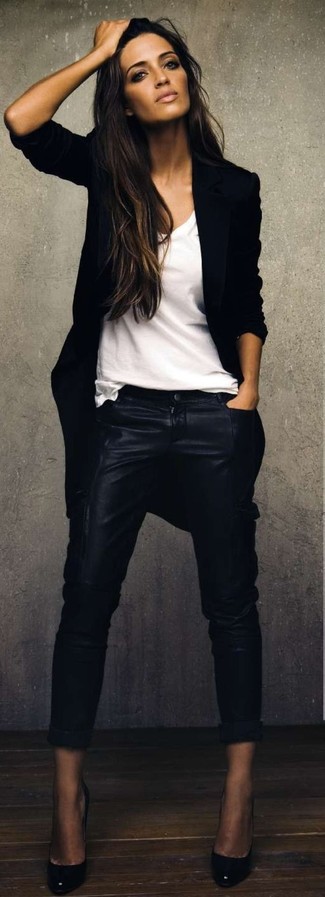 schwarze enge Hose aus Leder von Vanessa Bruno