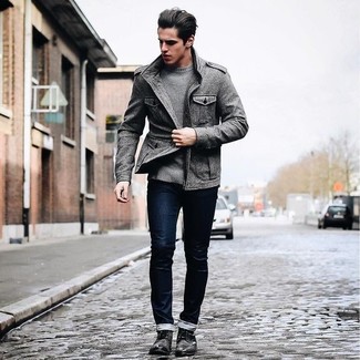 Wie Militärjacke mit enger Jeans zu kombinieren – 47 Herren Outfits