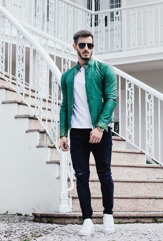 Mintgrüne Bomberjacke kombinieren – 32 Herren Outfits
