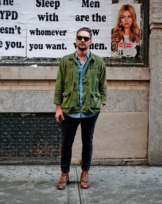 Mintgrüne Feldjacke kombinieren – 5 Herbst Herren Outfits