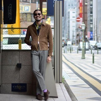 Mehrfarbigen bedruckten Seideschal kombinieren – 23 Herren Outfits