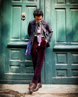 Mehrfarbigen bedruckten Seideschal kombinieren – 23 Herren Outfits