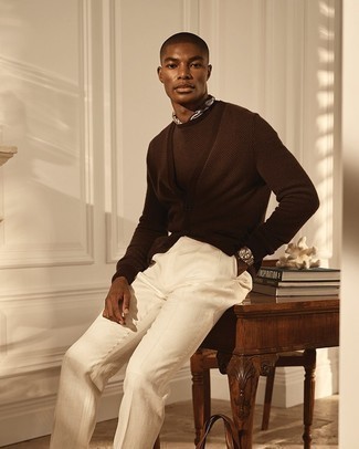 Mehrfarbigen bedruckten Seideschal kombinieren – 23 Herren Outfits