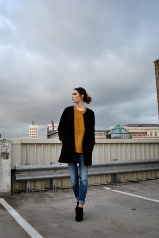 Senf Strickpullover kombinieren – 11 Damen Outfits