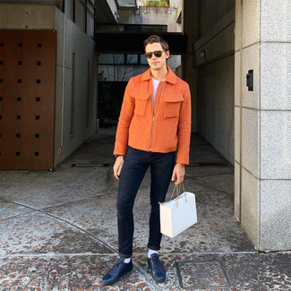 Senf Harrington-Jacke kombinieren – 7 Frühling Herren Outfits