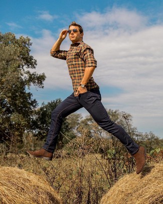 Welche Jeans mit senf Langarmhemdes zu tragen – 94 Herren Outfits