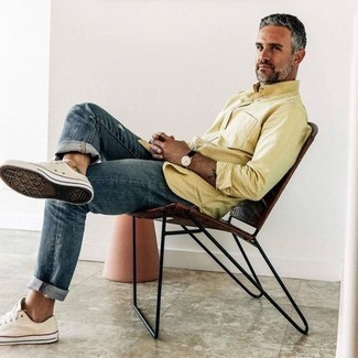 Welche Jeans mit senf Langarmhemdes zu tragen – 94 Herren Outfits