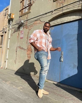 Welche Jeans mit senf Langarmhemdes zu tragen – 21 Frühling Herren Outfits