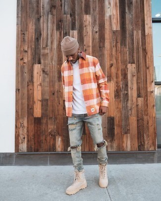 Welche Jeans mit senf Langarmhemdes zu tragen – 21 Frühling Herren Outfits