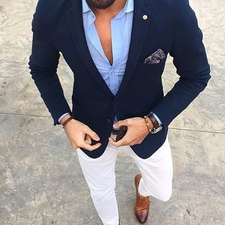 Welche Langarmhemden mit dunkelblauen Sakkos zu tragen – 635+ Herren Outfits