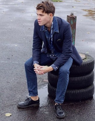 Welche enge Jeans mit dunkelblauen Sakkos zu tragen – 121 Herren Outfits