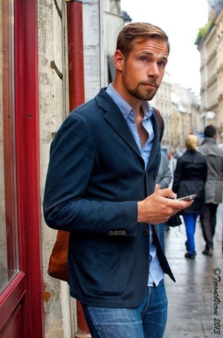 Welche enge Jeans mit dunkelblauen Sakkos zu tragen – 121 Herren Outfits