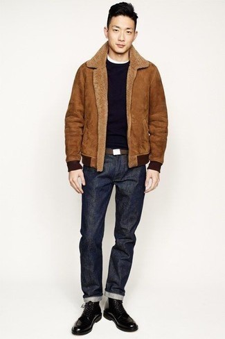 Welche Freizeitstiefel mit dunkelblauen Strickpullovers zu tragen – 21 Herren Outfits