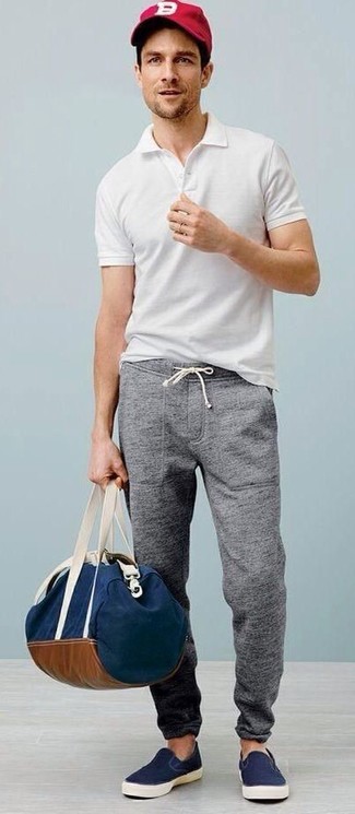 Dunkelblaue Segeltuch Sporttasche kombinieren – 46 Herren Outfits
