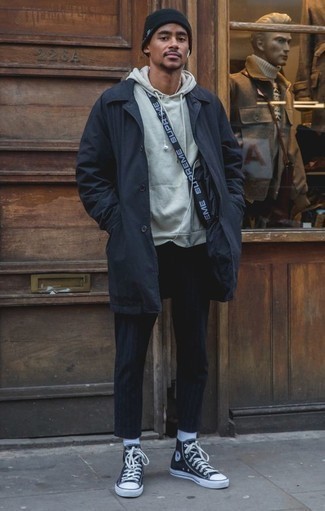 Welche Pullover mit einem Kapuze mit dunkelblauer Chinohose zu tragen – 154 Herren Outfits
