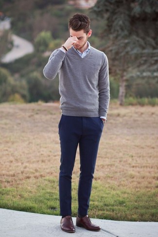 Welche Langarmhemden mit dunkelblauer Chinohose zu tragen – 1177+ Herren Outfits