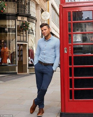 Welche Langarmhemden mit dunkelblauer Chinohose zu tragen – 1177+ Herren Outfits