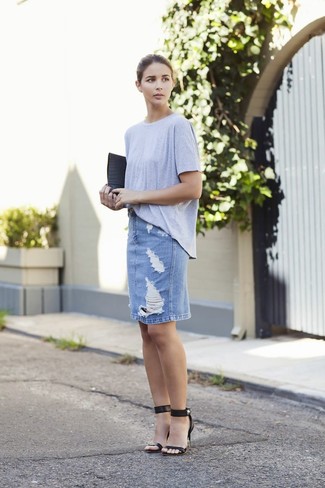 Dunkelblauen Jeansrock kombinieren – 162 Damen Outfits