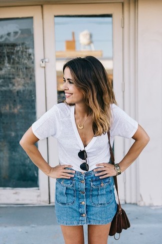 Dunkelblauen Jeansrock kombinieren – 162 Damen Outfits