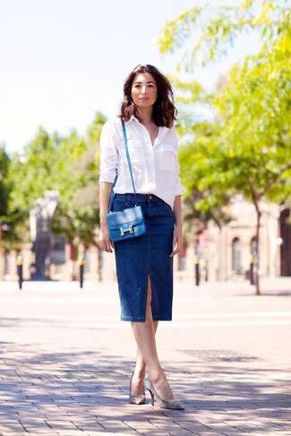 Dunkelblauen Jeansrock kombinieren – 162 Damen Outfits