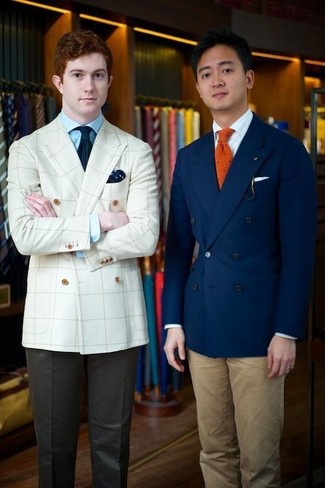 Welche Businesshemden mit dunkelblauen Zweireiher-Sakkos zu tragen – 666+ Herren Outfits