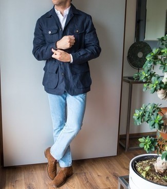 Dunkelblaue Feldjacke kombinieren – 99 Smart-Casual Herren Outfits