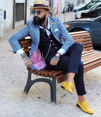 Dunkelblauen Bandana mit Blumenmuster kombinieren – 12 Herren Outfits