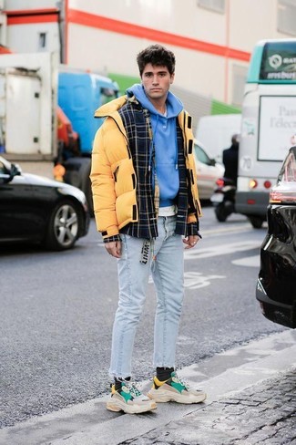 Welche Shirtjacken mit dunkelblauen Pullovers mit einem Kapuze zu tragen – 23 Herren Outfits