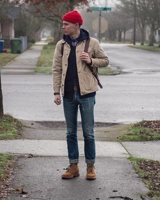 Welche Shirtjacken mit dunkelblauen Pullovers mit einem Kapuze zu tragen – 23 Herren Outfits