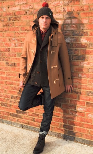 Welche Düffelmäntel mit dunkelblauer Jeans zu tragen – 61 Herren Outfits