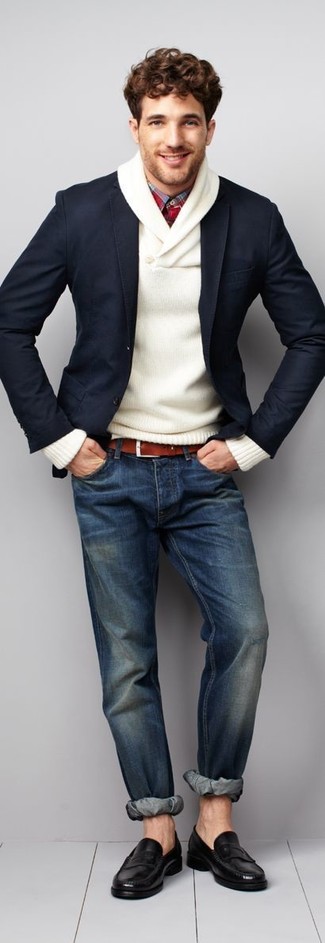 Welche Slipper mit dunkelblauer Jeans zu tragen – 1125+ Herren Outfits