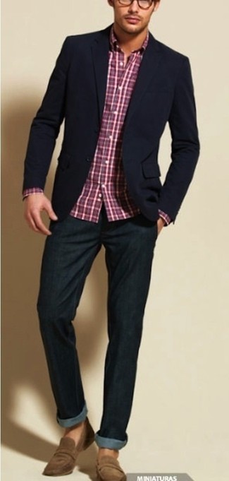 Welche Slipper mit dunkelblauer Jeans zu tragen – 1125+ Herren Outfits