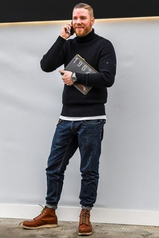 Welche Rollkragenpullover mit dunkelblauer Jeans zu tragen – 882+ Herren Outfits