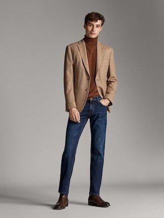 Welche Rollkragenpullover mit dunkelblauer Jeans zu tragen – 882+ Herren Outfits
