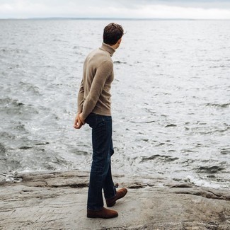 Welche Rollkragenpullover mit dunkelblauer Jeans zu tragen – 882+ Herren Outfits