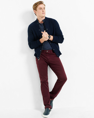 Dunkelblauen Strick Pullover kombinieren – 146 Herren Outfits