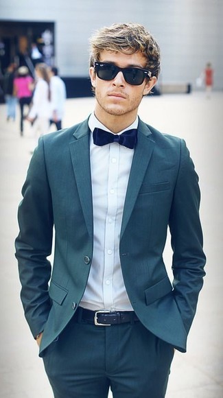 Dunkelblauen Ledergürtel kombinieren – 162 Herren Outfits