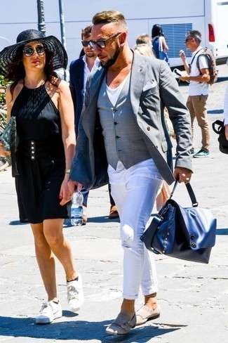 Dunkelblaue Leder Umhängetasche kombinieren – 21 Herren Outfits