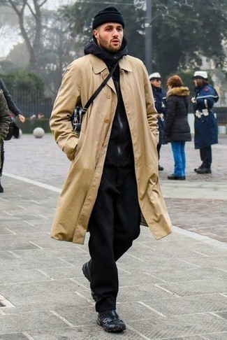 Dunkelblaue Leder Umhängetasche kombinieren – 21 Herren Outfits