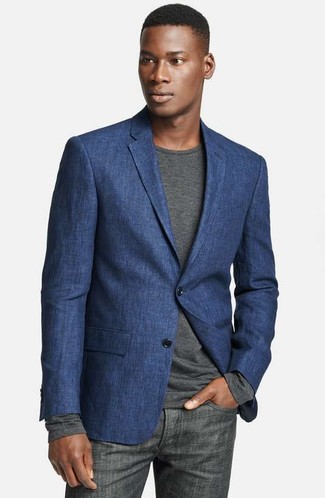 Dunkelblaue Leinen Jacke kombinieren – 61 Sommer Herren Outfits