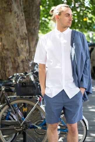 Dunkelblaue Leinen Jacke kombinieren – 61 Sommer Herren Outfits